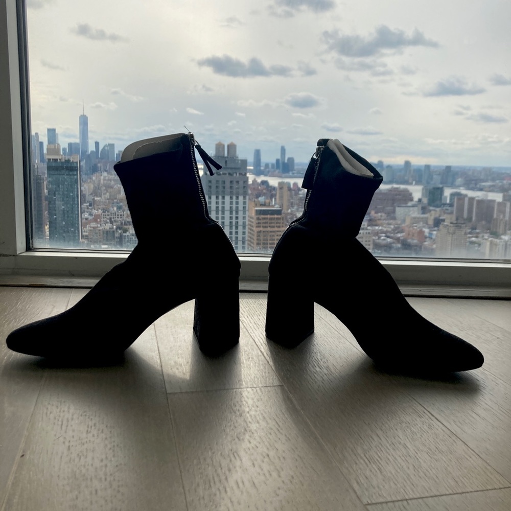 Zara ankle boots black suede